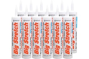 Sashco Big Stretch Acrylic Latex High Performance Caulking Sealant, 10.5 Ounce Cartridge, White (Pack of 12)
