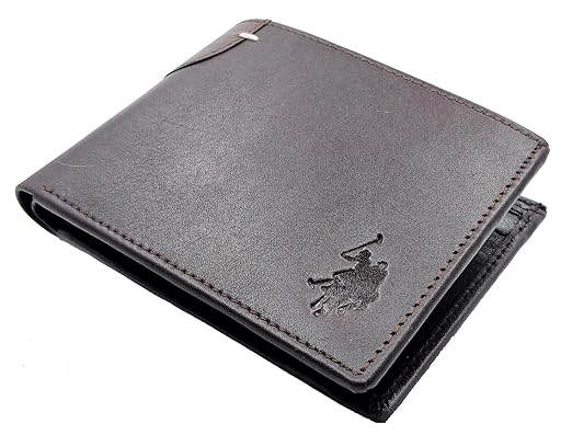 U.S. Polo ASSN. Choclate Brown Wallet for Men Genuine Leather Branded Stylish Bi-Fold Slim Handmade Genuine Leather with Gift Box.