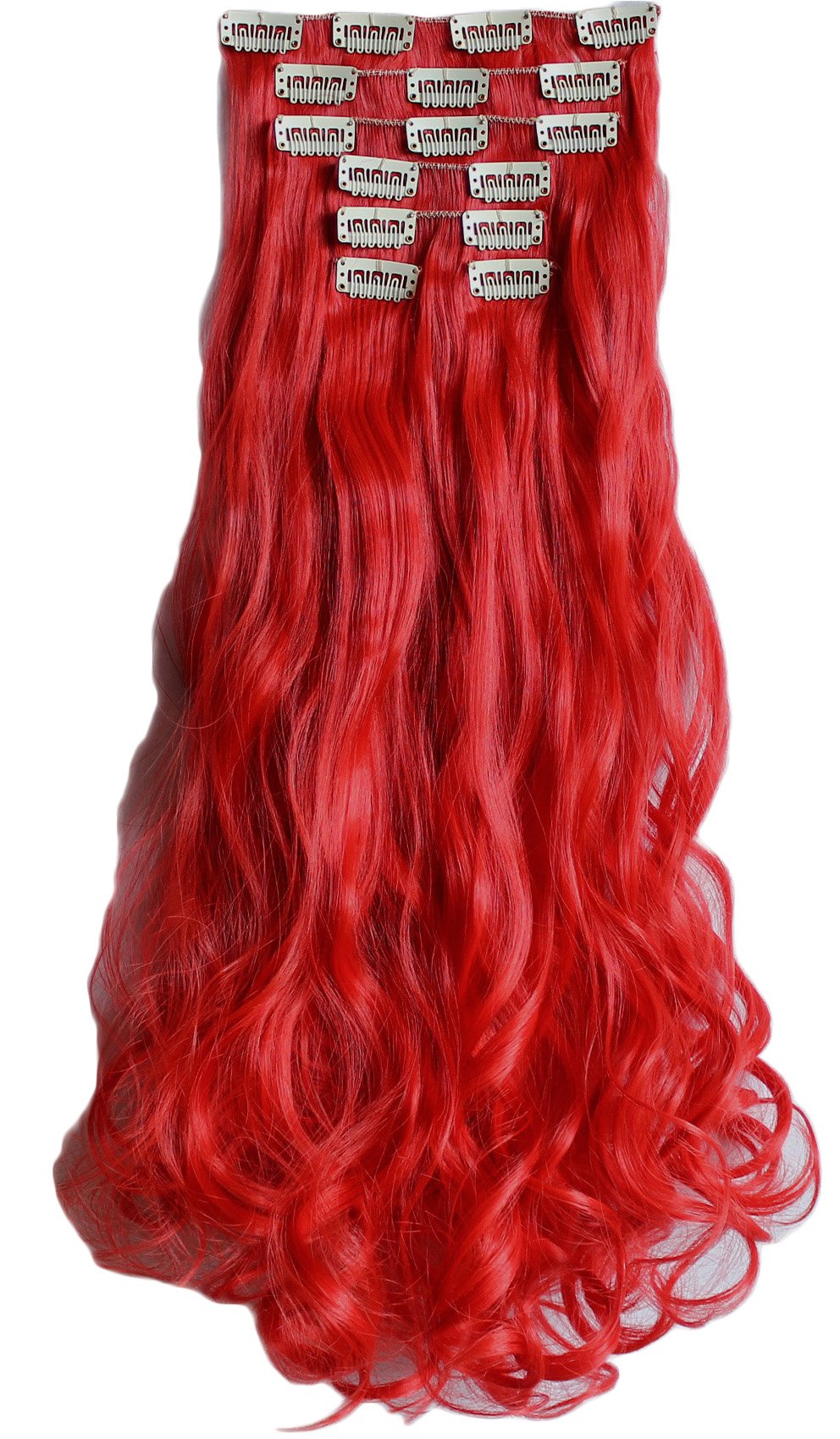 Snoilite 17"24" Long Curly Wavy Clip in on 8 Pieces Full