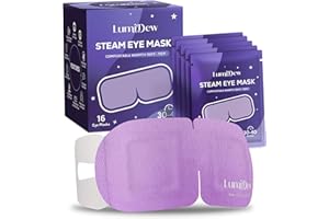 LumiDew Steam Eye Mask, Self Heating Heated Eye Mask for Sleep, Warm Compress for Eyes, Moist Heat for Dry Eye Relief, Stye Eye Treatment, Spa, Travel Essentials & Relaxation Gifts, Unscented 16 Pack