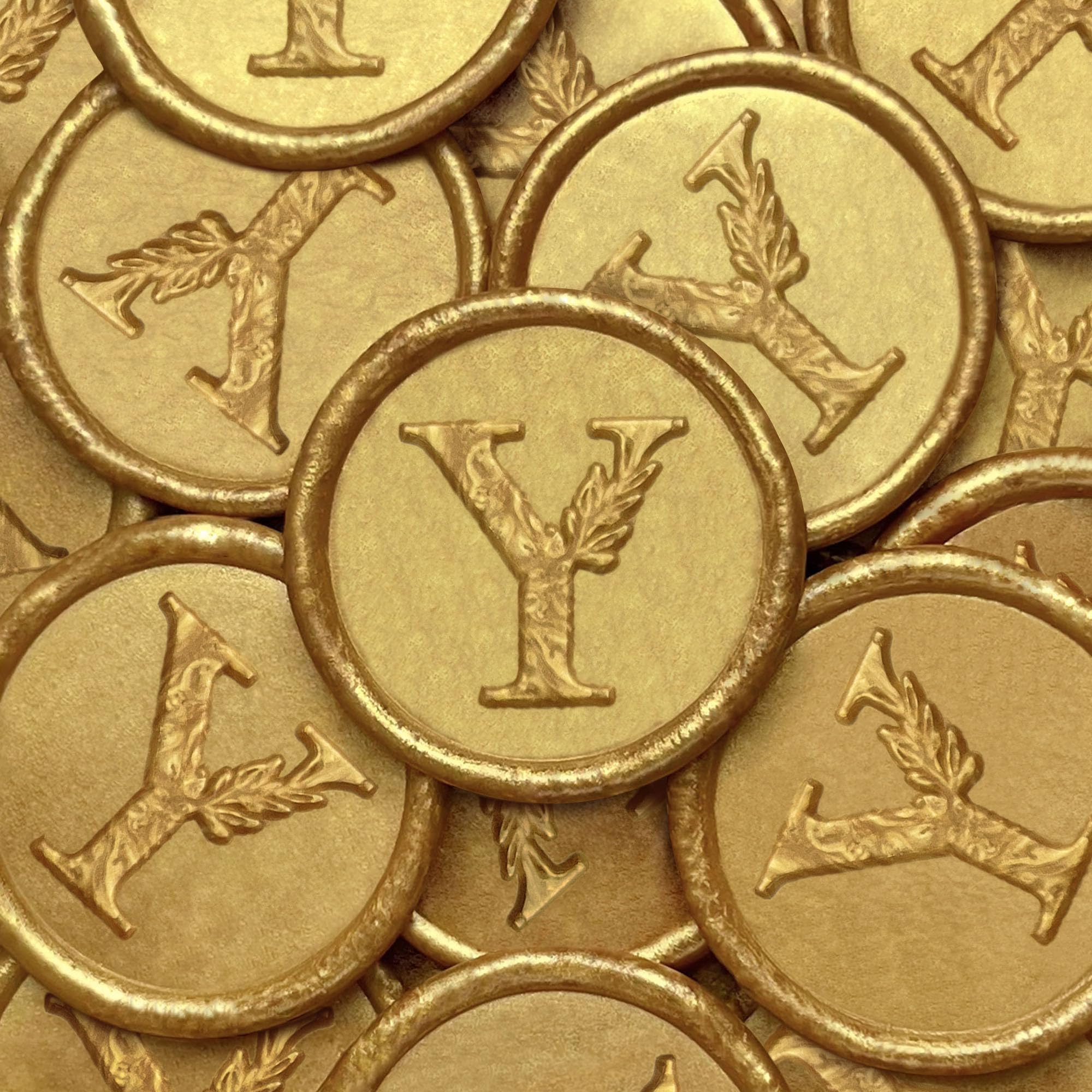 25Pcs Gold Wax Seal Stickers Handmade Vintage
