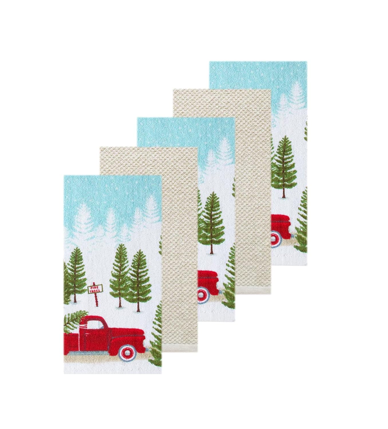 Best Red Truck And Christmas Tree Kitchen Towel