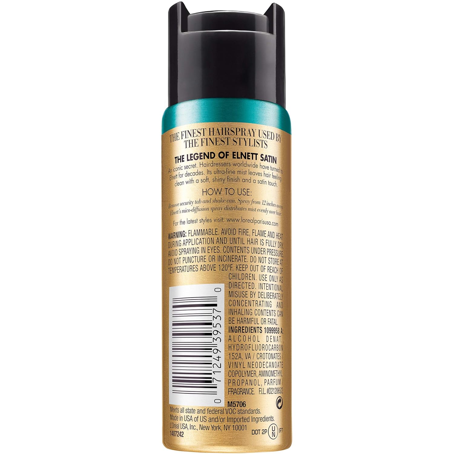 L'Oreal Paris Elnett Satin Hairspray Extra Strong Hold Unscented 11 oz. (Packaging May Vary) : Hair Sprays : Beauty