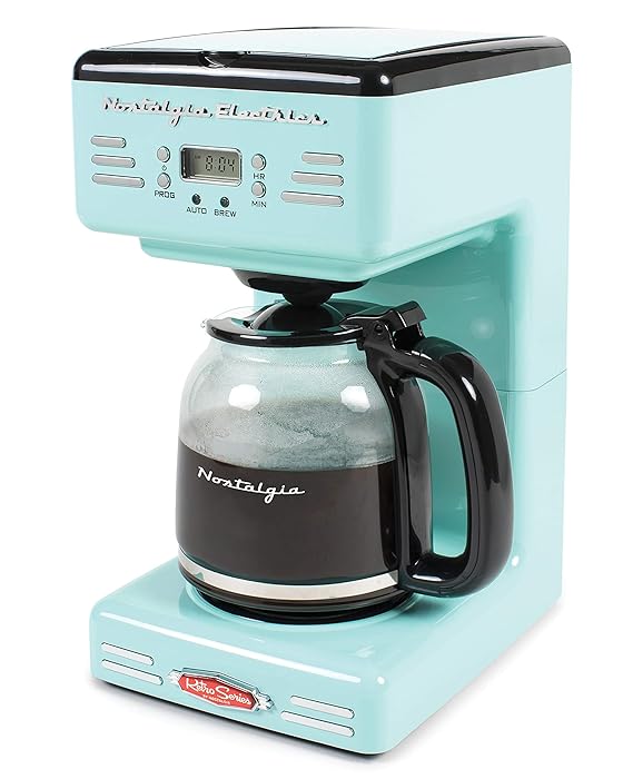 Nostalgia RCOF120AQ Retro 12-Cup Programmable Coffee Maker &ndash; Aqua Blue