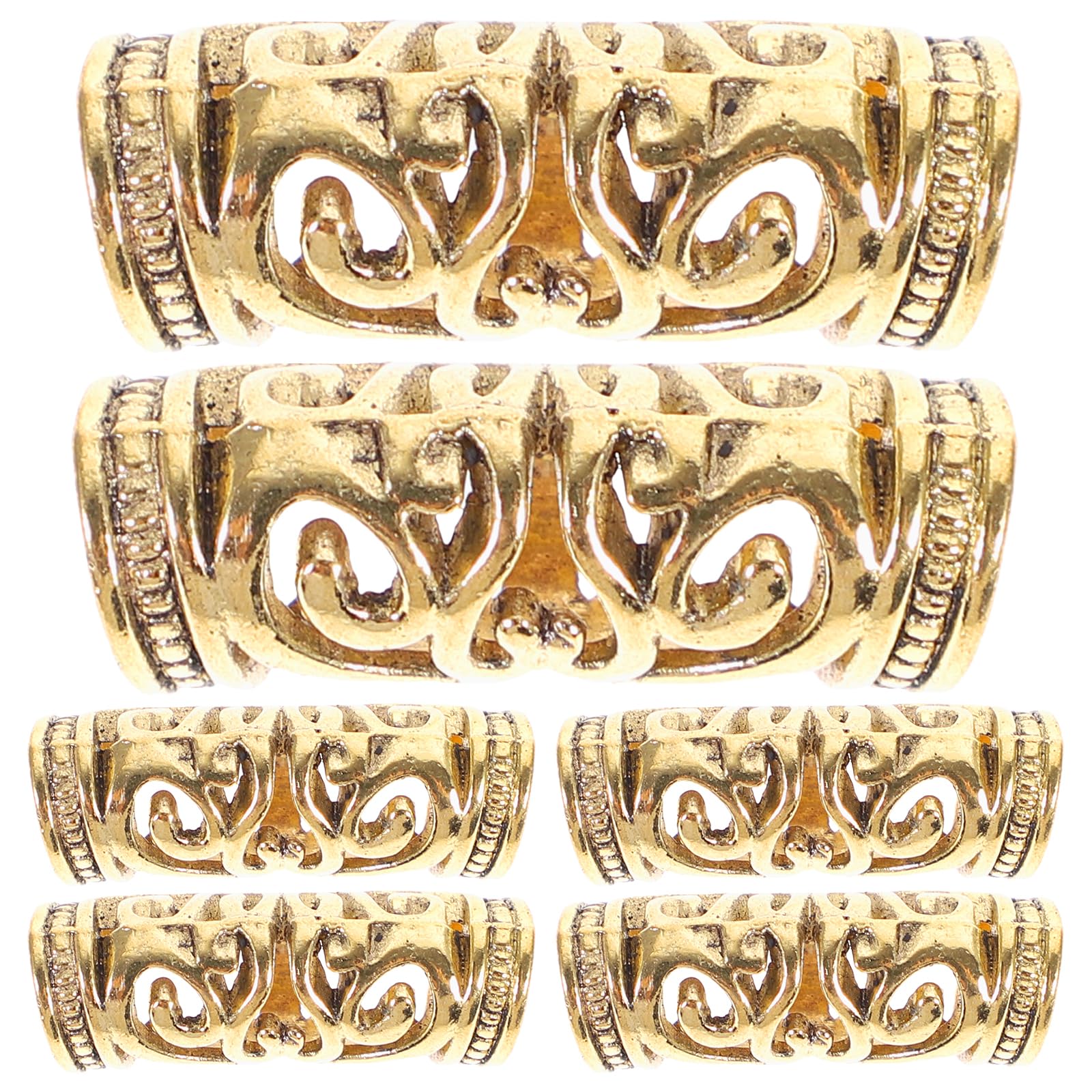 minkissy 6pcs Hair Jewellery for Braids Golden Hair Braid Rings Gold Dreadlock Accessories Dread Braids Accessories for Women Grils Men