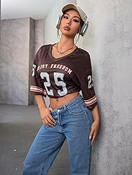SOLY HUX Jersey Shirts for Women Oversized T-Shirt