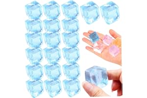Squeeze Toys, Ice Cube Stress Ball 20PCS 0.9" Flexible Silicone Clear Ice Block Squeeze Toys Stress Balls Portable Relief Toy