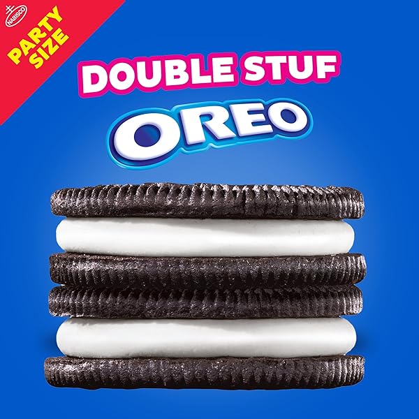 OREO DOUBLE STUF CHOCOLATE SANDWICH COOKIES, PARTY SIZE, 707G