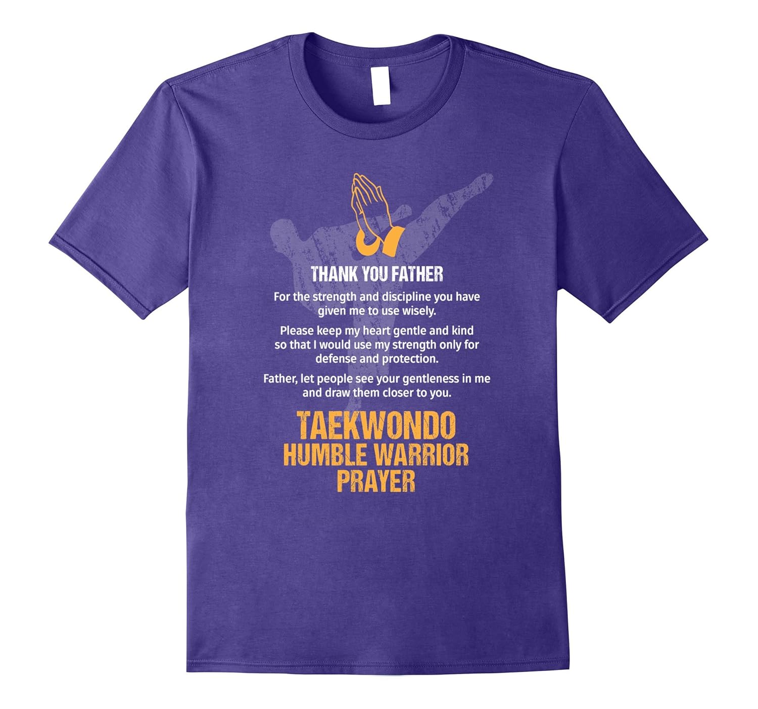 Martial Artist Prayer Taekwondo Tshirt Humble Warrior Gift-Rose