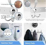 GlazieVault Stainless Steel Coat Hooks Wall Mounted 2 Pack Silver view 4
