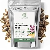 Elanen Naturals Organic Astragalus Root 4 oz. (113g), USDA Certified Organic Astragalus Membranaceus Dried Root Tea, Huang Qi, Cut & Sifted