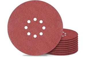 Awutzut 9 inch Sanding Discs 120 Grit 8 Holes Hook and Loop Sandpaper for Drywall Sander 10Pack