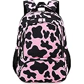 abshoo Lightweight Kids Backpack For School Girls Teens Bookbag Kindergarten Elementary School Bags (Cow Print Pink)