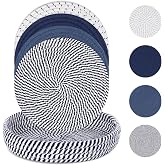 SHACOS 8 Inches Trivets for Hot Dishes with Storage Basket | 4 Pieces Cotton Trivets Mats Hot Pads for Kitchen Countertops and Table, Heat-Resistant Pot Holders for Hot Pots and Pans