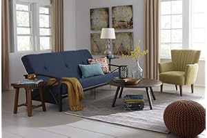 DHP Caden 6 Inch Full Size Poly Filled Futon Mattress, Blue