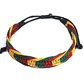 Rasta Bracelet Cotton Handmade Reggae Jamaican Jewelry Boho (S4678)