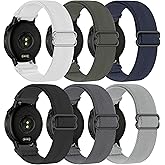 Farluya 20mm Stretchy Nylon Band Compatible with Garmin Vivoactive 6 Watch Band/5/3/3 Music,6 Pack Soft Breathable Adjustable Sport Strap for Venu Sq/Venu 2 Plus/Forerunner 55/165/245/645/570-42mm