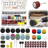 Sunxeke 279PCS 1Inch Sanding Discs and Drum for Dremel Tool Accessories,60-10000 Grit Hook and Loop Sandpaper for Polishing Kit,Sanding Bits kit for Resin/Rock/Making Jewelry Polishing