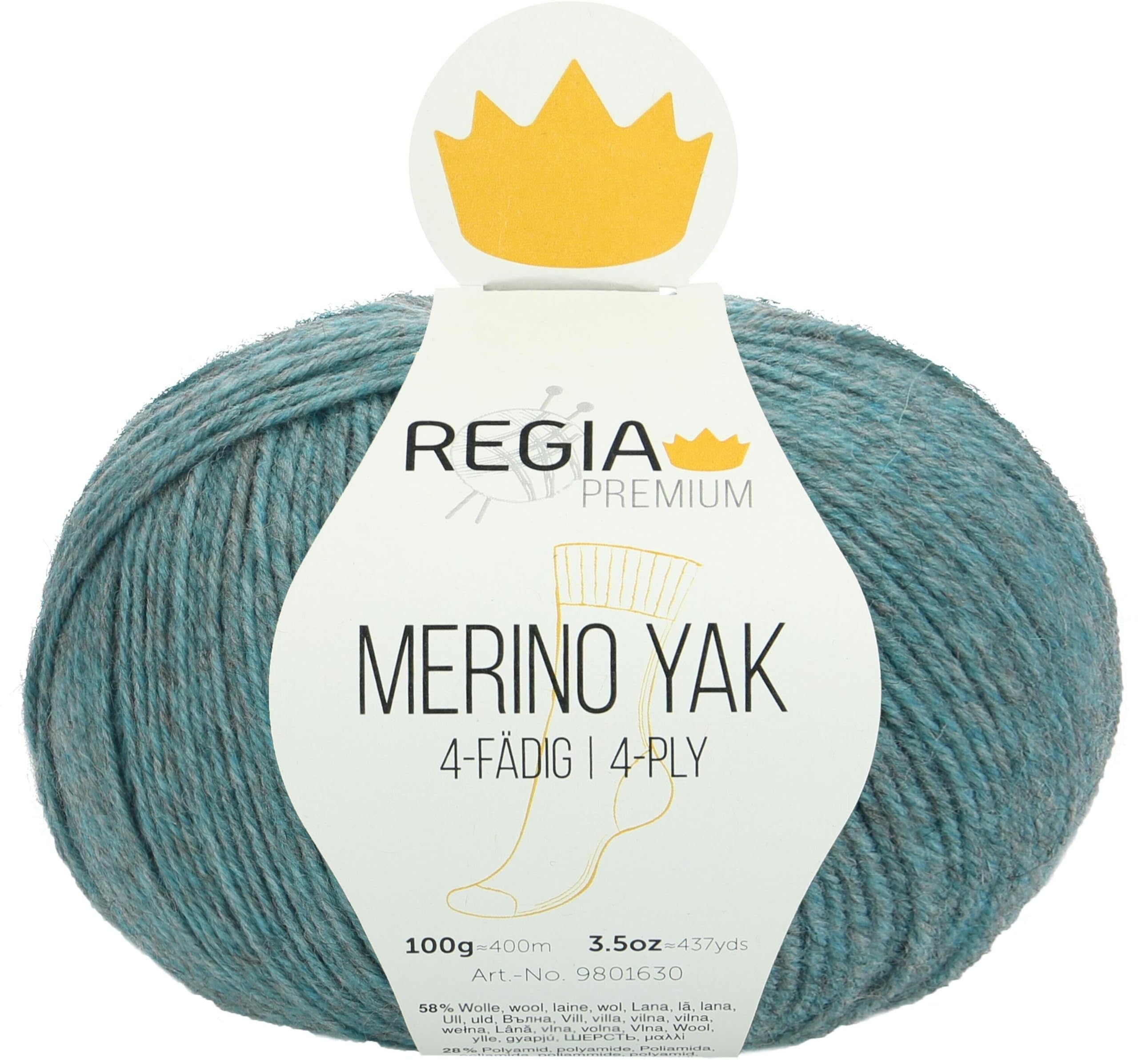 Regia Schachenmayr Premium Merino Yak, 100 g Mineral Blue Hand Knitting Yarn