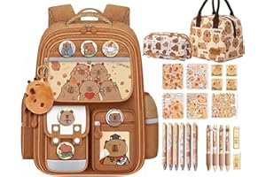EGOUE Waterproof Capybara Backpack，Large-capacity Kawaii capybara bag with 31-Piece Accessories