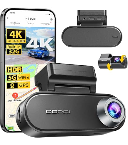 Amazon.com: DDPAI Dash Cam Front and Rear 4K+1080P, Dash Camera