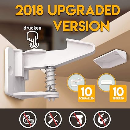 Kindersicherung Schrank (10er Pack) Northpoint Store® Babysicherung unsichtbare Schranksicherung für Schubladen und Schranktü