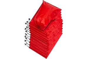 PALTERWEAR Drawstring Bag - Nylon Cinch and Ditty Stuff Pouch with Toggle (8 x 11-12 pack, Red)