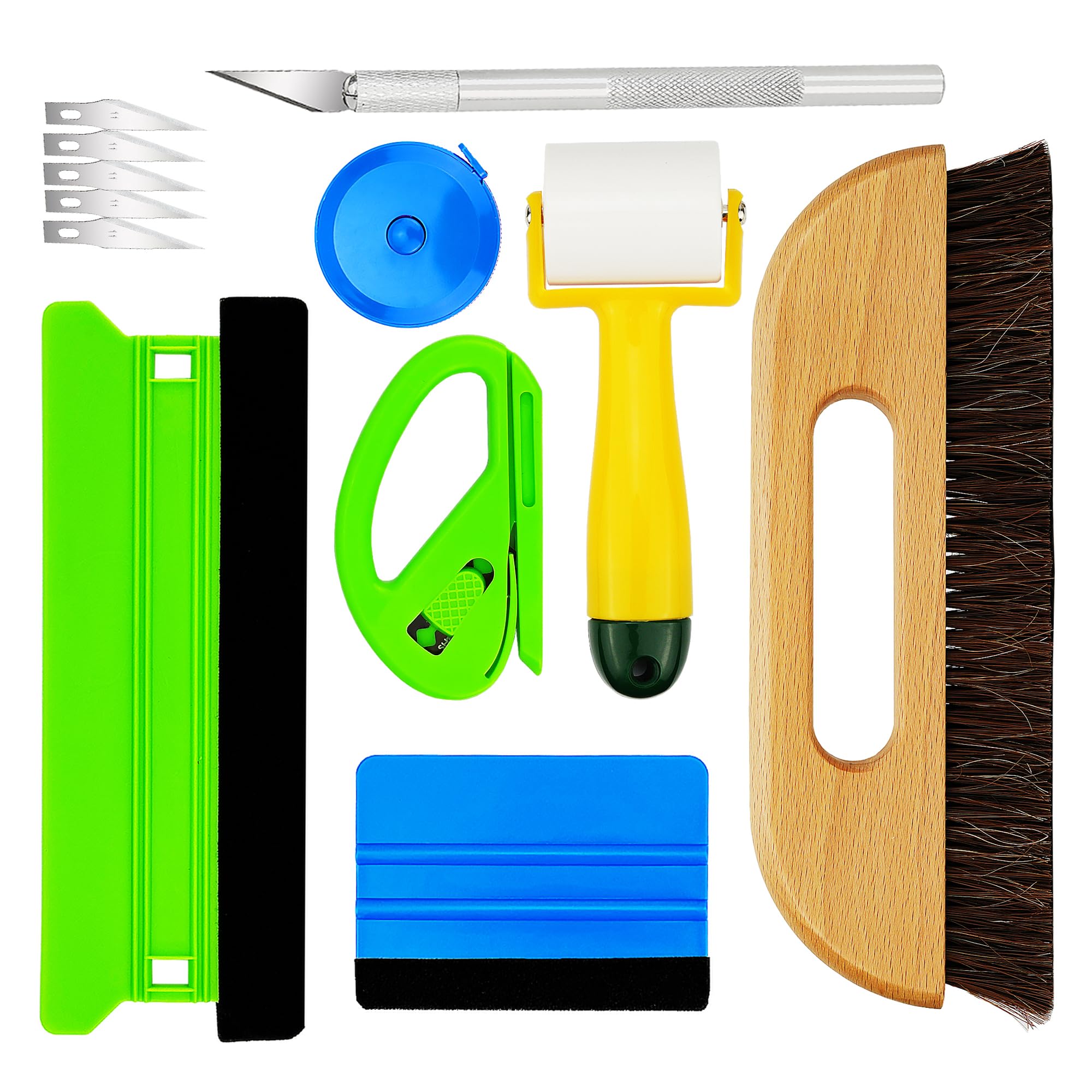 Umaki Wallpaper Smoothing Kit with Wallpaper Paste Brush, 21cm Plastic Squeegee, Measuring Tape, Seam Roller