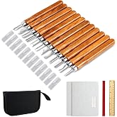 AUGSUN Wood Carving Knife Set, 20 PCS Wood Carving Kit | Carbon Steel, Wood Hand Tool for DIY Sculpture Carpenter Experts Beginners,for Halloween Woodworking Hobby Projects