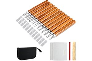 AUGSUN Wood Carving Knife Set - 20 PCS Hand Carving Tool Set for DIY Sculpture Carpenter Experts & Beginners