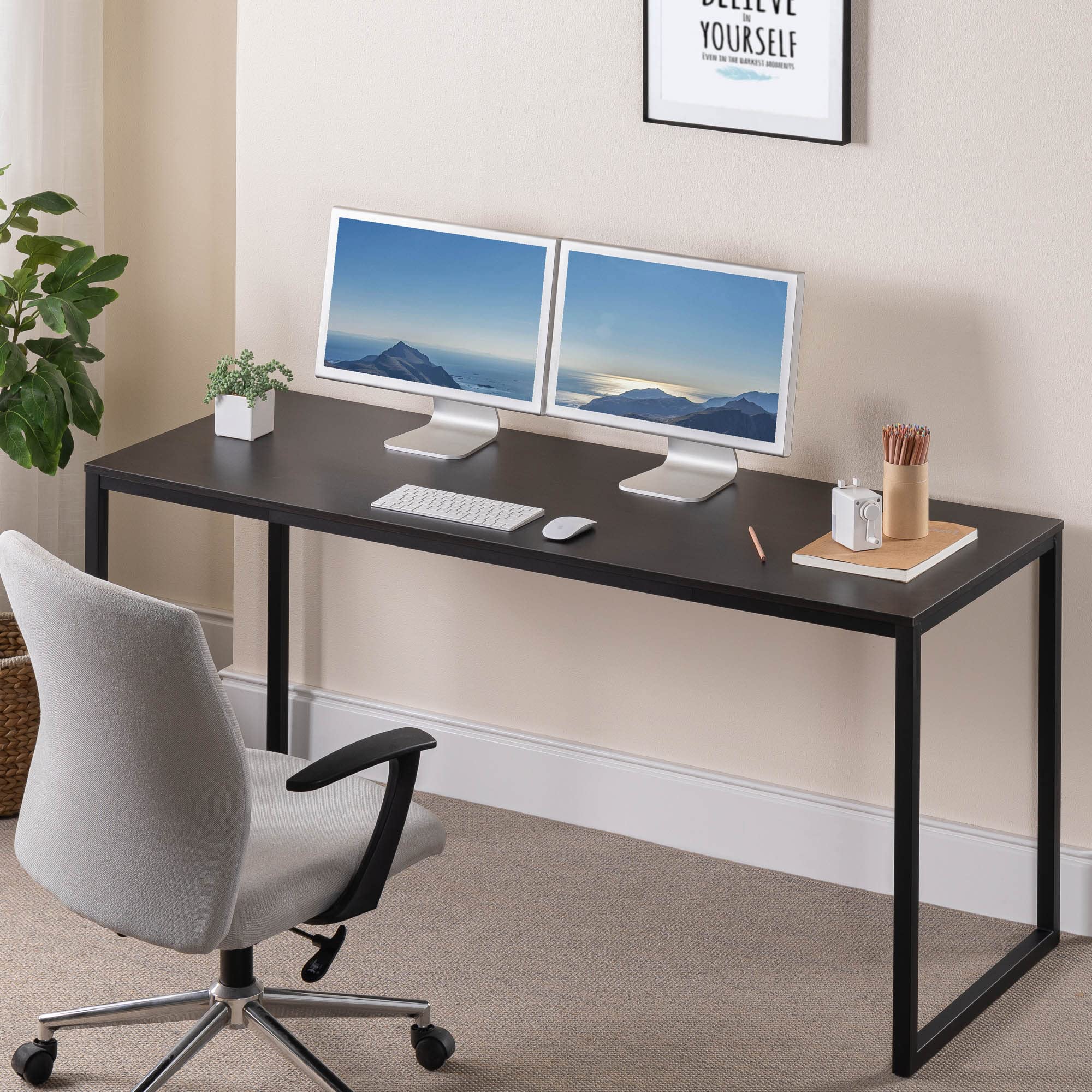 ZINUS Jennifer 63 Inch Black Frame Desk, Computer Workstation, Office Desk, Easy Assembly, Deep Espresso Image ZINUS Jennifer 63 Inch Black Frame Desk, Computer Workstation, Office Desk, Easy Assembly, Deep Espresso Image