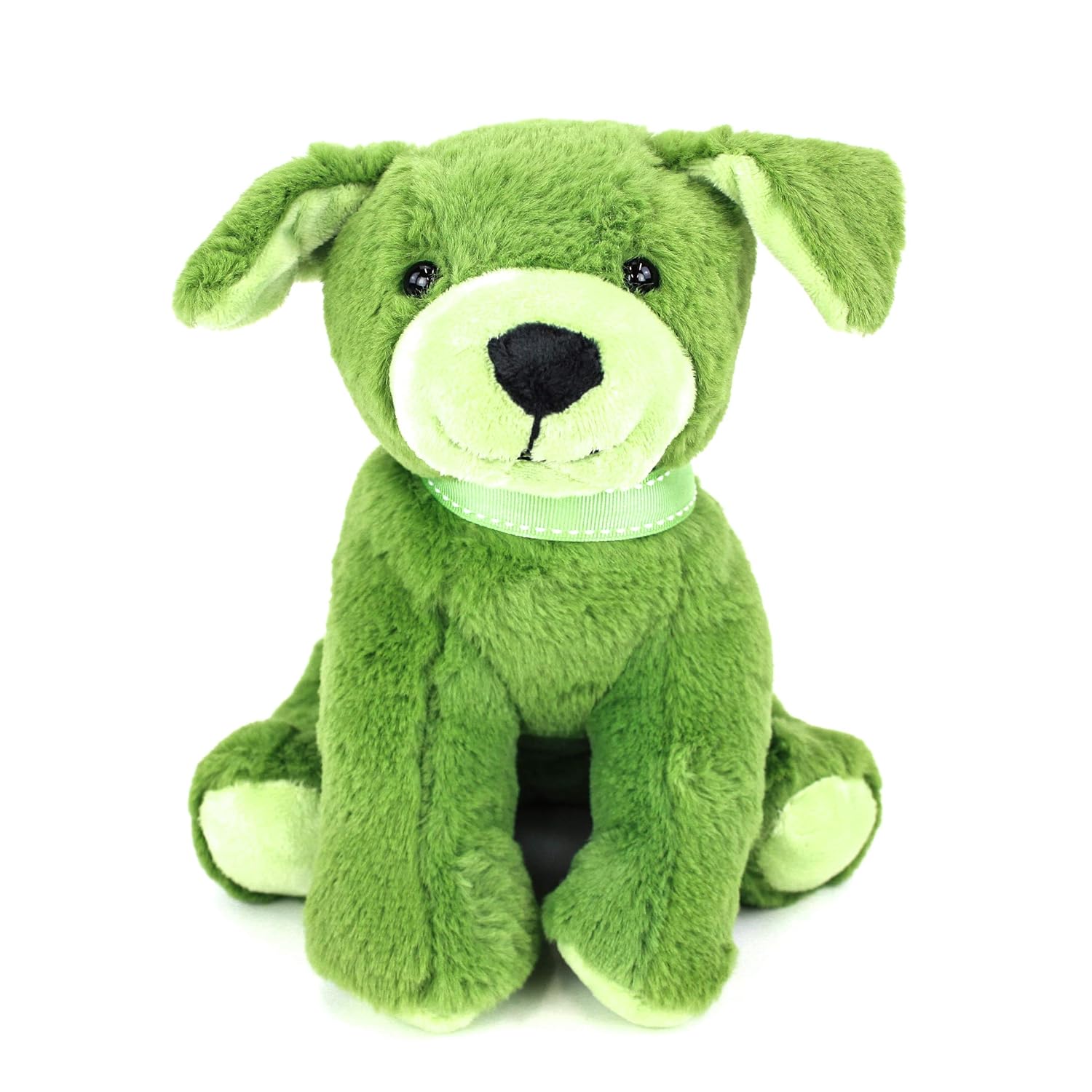 green stuffed dog