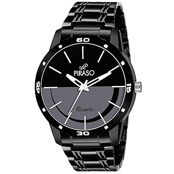 Piraso Analogue Black Dial Mens Watch (54-BK-CK)