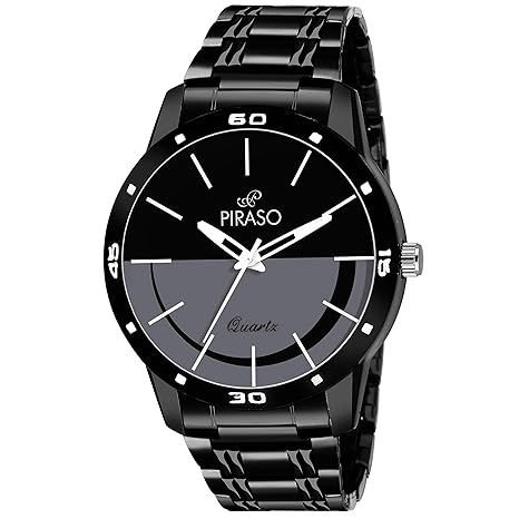 Piraso Analogue Black Dial Mens Watch (54-BK-CK)