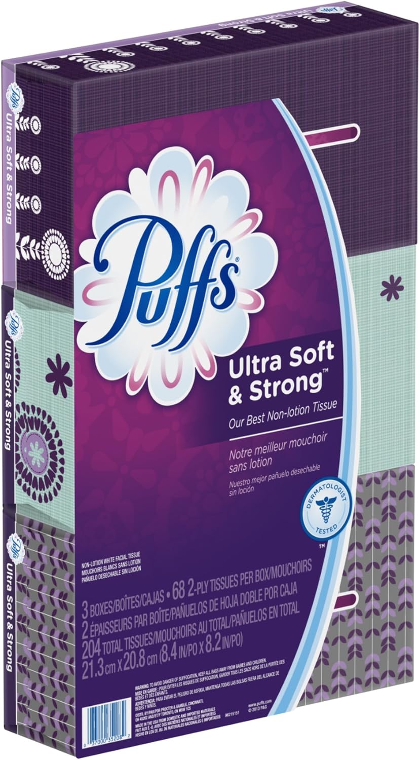 Puffs Ultra Soft & Strong Facial Tissues; 204 Count; Pack