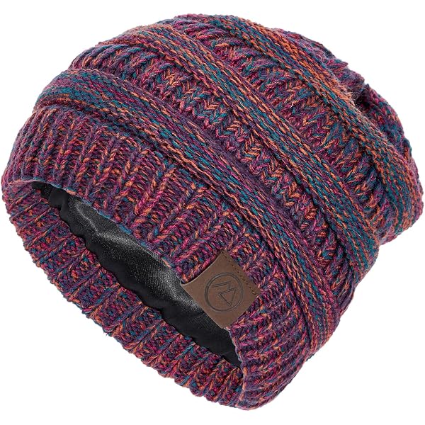 Winter Satin Lined Beanie Hats for Women Men Warm Oversized  display picture 3