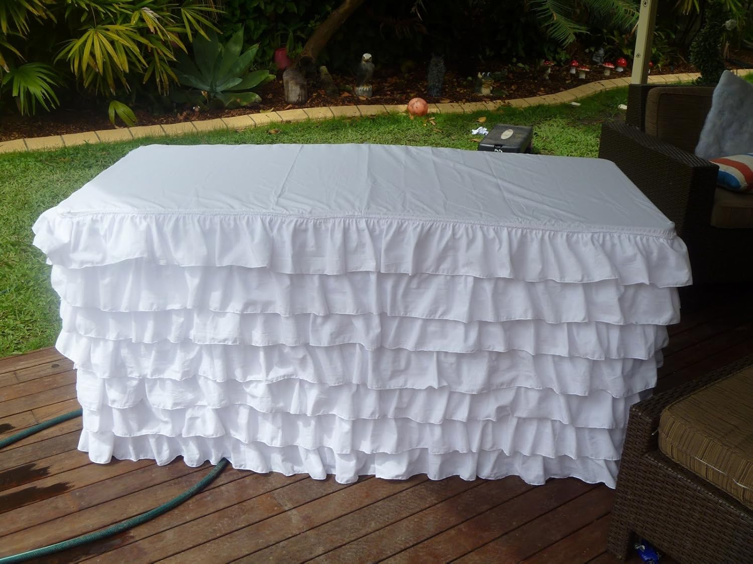 5 Multi Layered Ruffle Tablecloth/ Table Skirt 72"L x 30"W