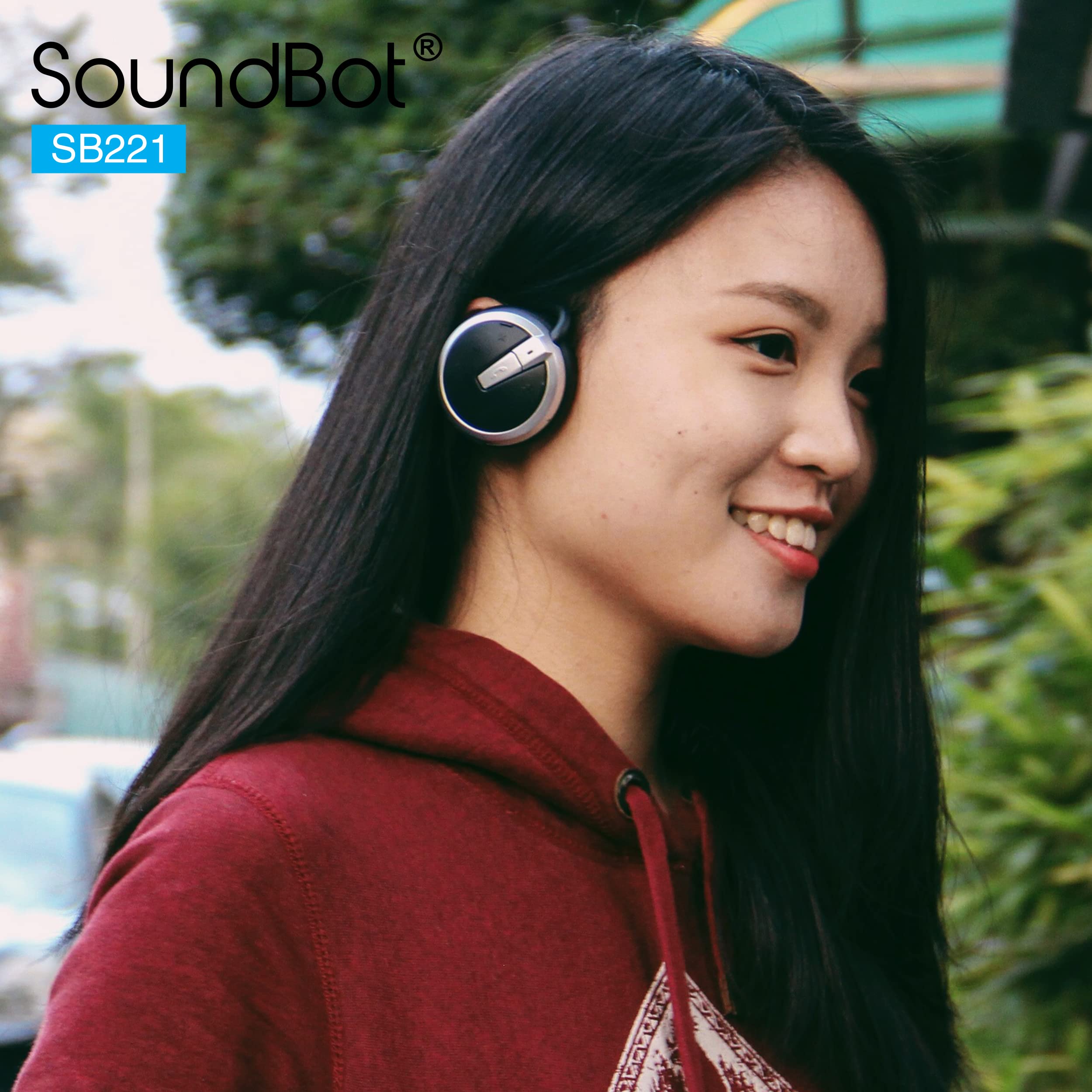Soundbot SB221 HD Wireless Bluetooth 4.0 Sports-Active Headphones for 20Hrs Music Streaming & 25Hrs HandsFree Calling with Sweat Resistant Ergonomic Secure-Fit Design & Voice Command Support, Black