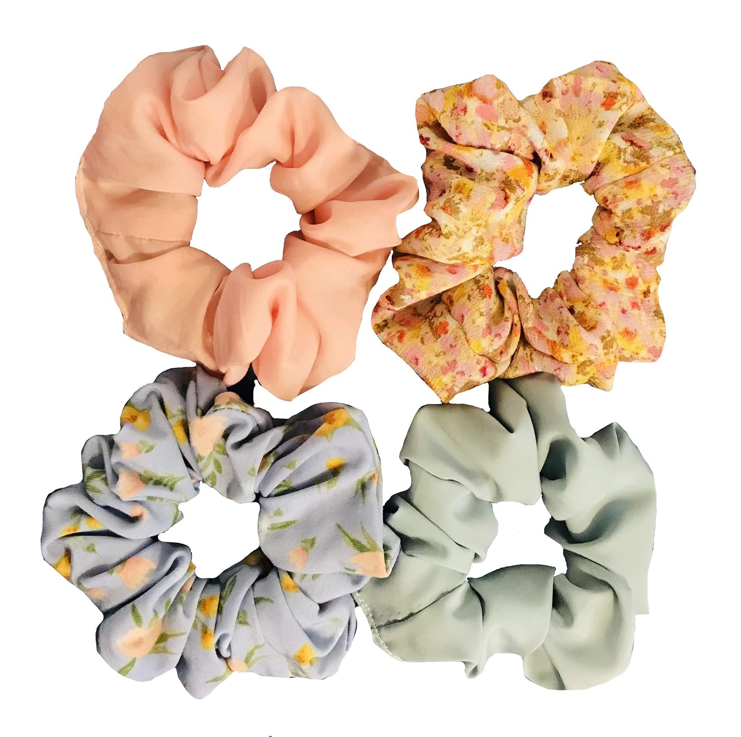 4 Jumbo Scrunchies Hair Elastic Band Hair Ties Scrunchy for