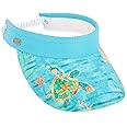 Sun 'N' Sand Womens Turtle Print Fabric Coil Back Visor One Size Blue Multi