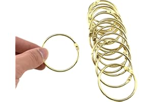 HAHIYO Metal Binder Rings 2 Inch Book Rings Key Rings Bulk Big Large Key Ring Binder Ring Metal Rings for Index Cards Loose Leaf Binder Rings Index Card Ring Paper Rings for Paper(Gold,18Pcs)