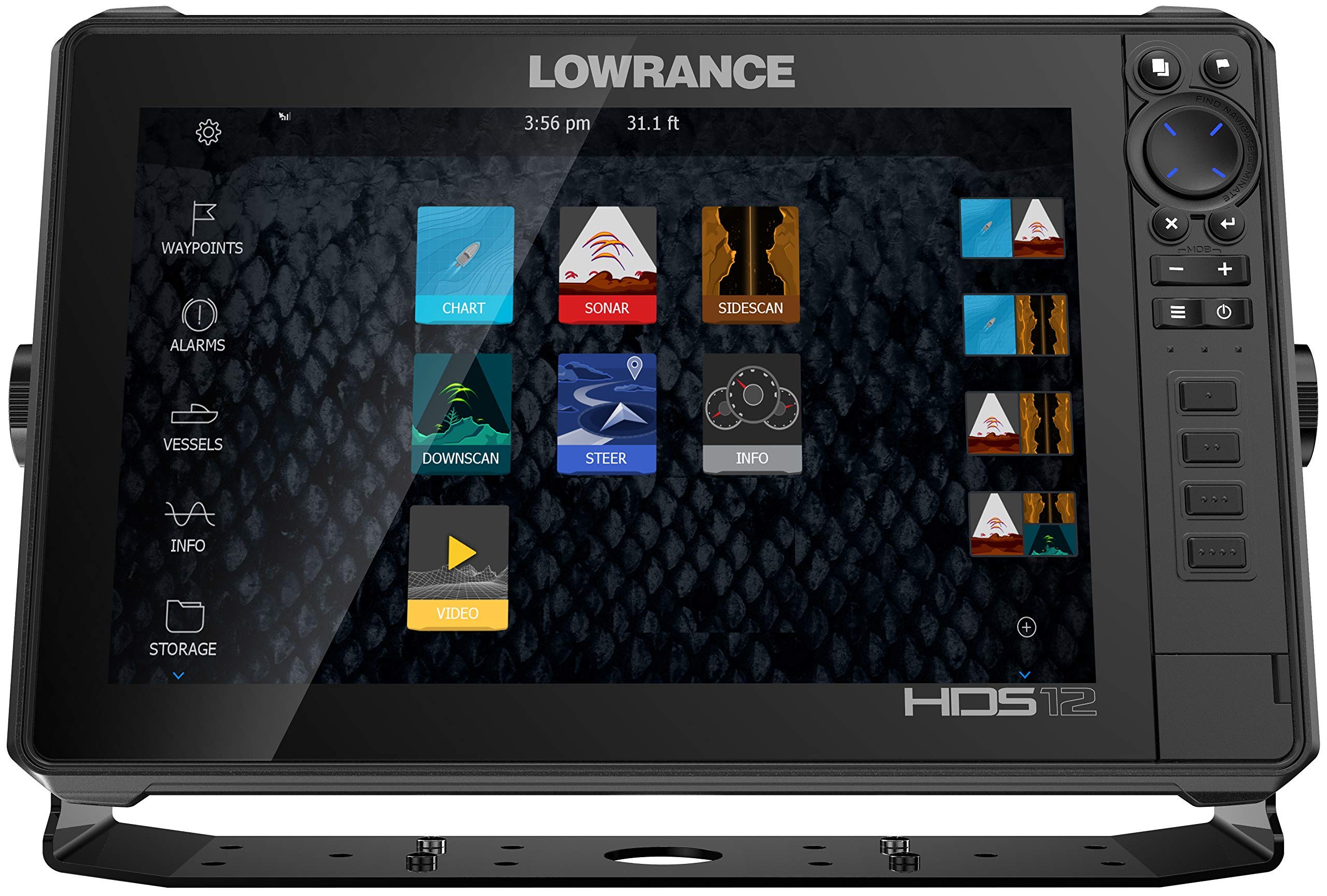 Lowrance HDS-12 Live with Active Imaging 3-in-1 Transom Mount Transducer & C-MAP Pro Chart (Renewed)