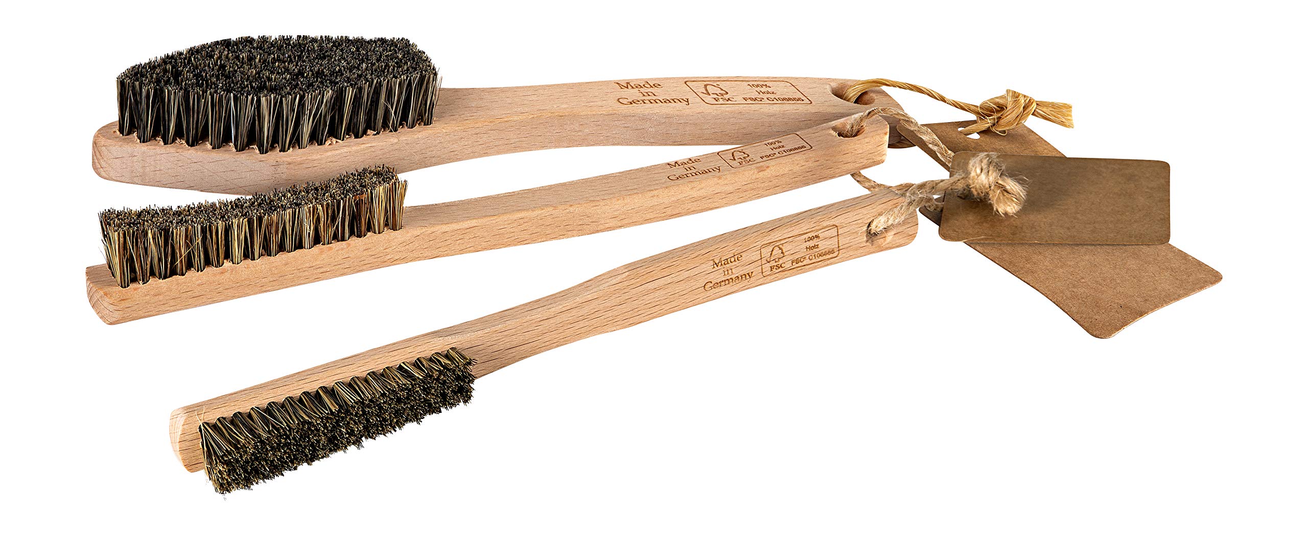 Mantle Wooden Climbing Brush Set of 3 for Smaller Handles, Slots and Holes as 1 and 2 Pack