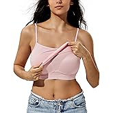 ZeroBound Camisole Built in Shelf Bra Tank Top - Basic Square Neck Halter Tops for Women, Spaghetti Strap Cami Tank Tops