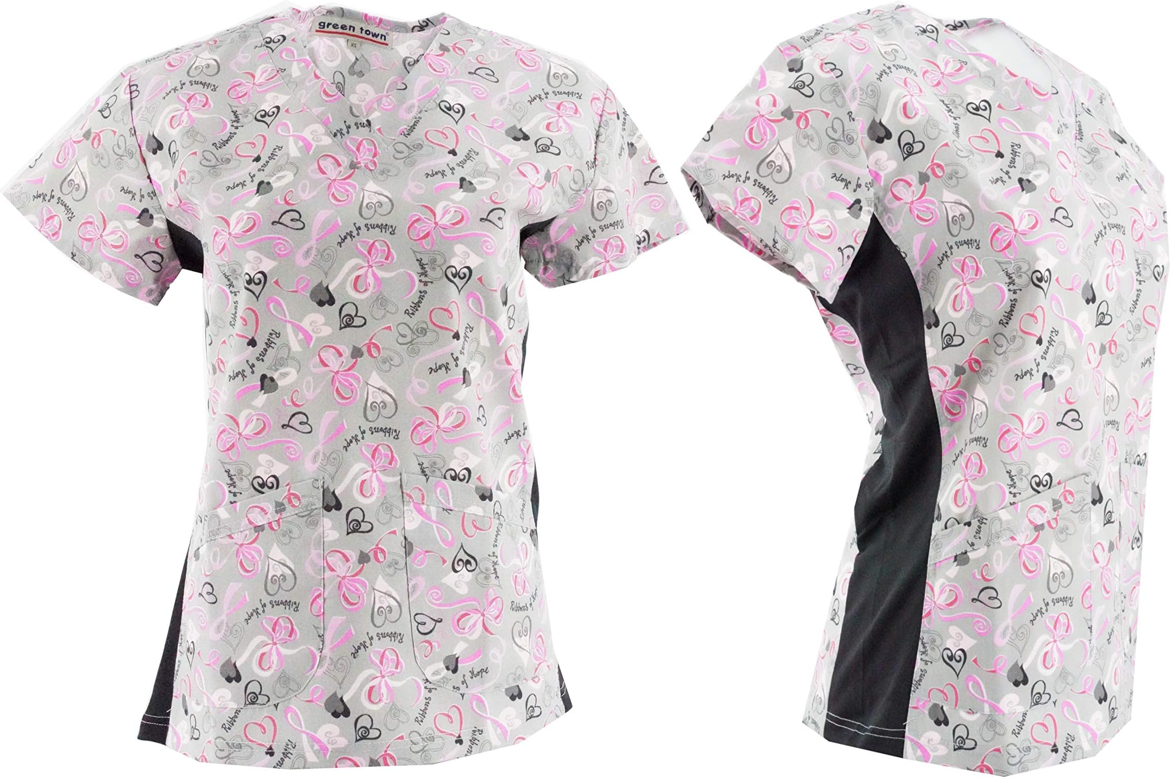 Women's Printed Nursing Medical Scrub TOP Plus Sizes XS S M L 1X 2X 3X 4X