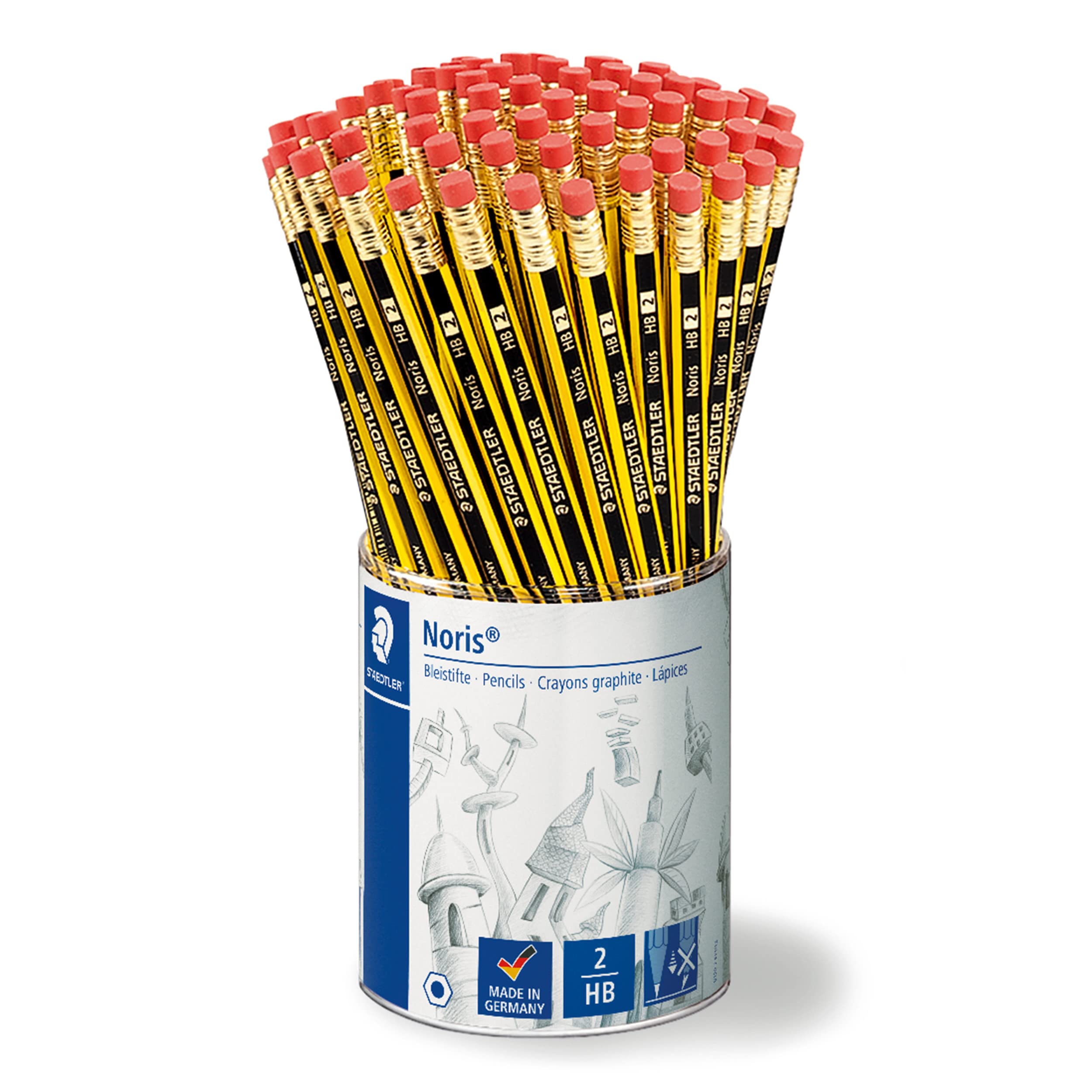 Staedtler 122 KP72 Noris HB Pencil with Rubber Eraser Tip (Boxed Pack of 72) — image 1