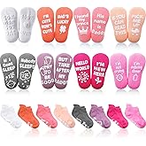 SATINIOR 8 Pairs Baby Socks Set Baby Non Slip Ankle Socks Gripper Socks, 0-24 Months/ 1-3 Years, 4.5 Inches
