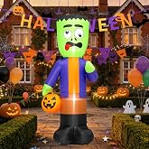 InfleasJoiy 5FT Frankenstein Inflatable Outdoor Decoration with Built-in LED Light, Suitable for Indoor, Patio, Lawn and Garden Scenes.