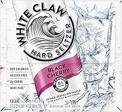 White Claw Hard Seltzer Black Cherry, 12 oz cans, 5% ABV (Pack of 12)