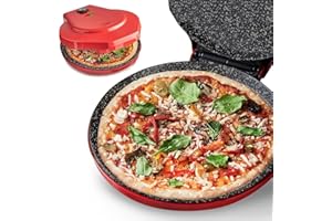 Ceramic Pizza Maker – 1450W Countertop Pizza Oven with 12” Non-Stick Ceramic Plate – Electric Pizza Cooker for a Tasty Crispy